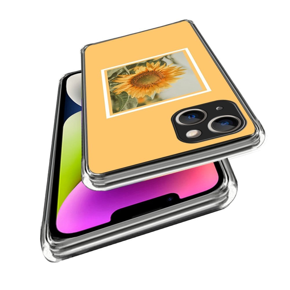 iPhone 14 fleksibelt plastdeksel - solsikke i en ramme