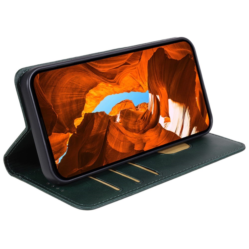 EIDERWOOD OnePlus Nord 4 Artificial Leather Flip Cover m. Stativ og kortholder - Grønn