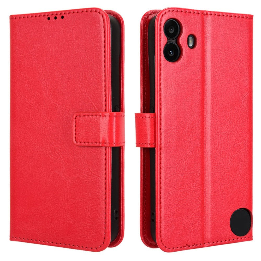 Ingenting CMF Telefon 1 - EIDERWOOD Faux Leather Flip Cover m. Stropp - Rød