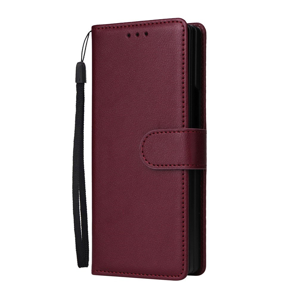 Samsung Galaxy Z Fold6 - EIDERWOOD Kunstlæder Flip Cover - Mørkerød