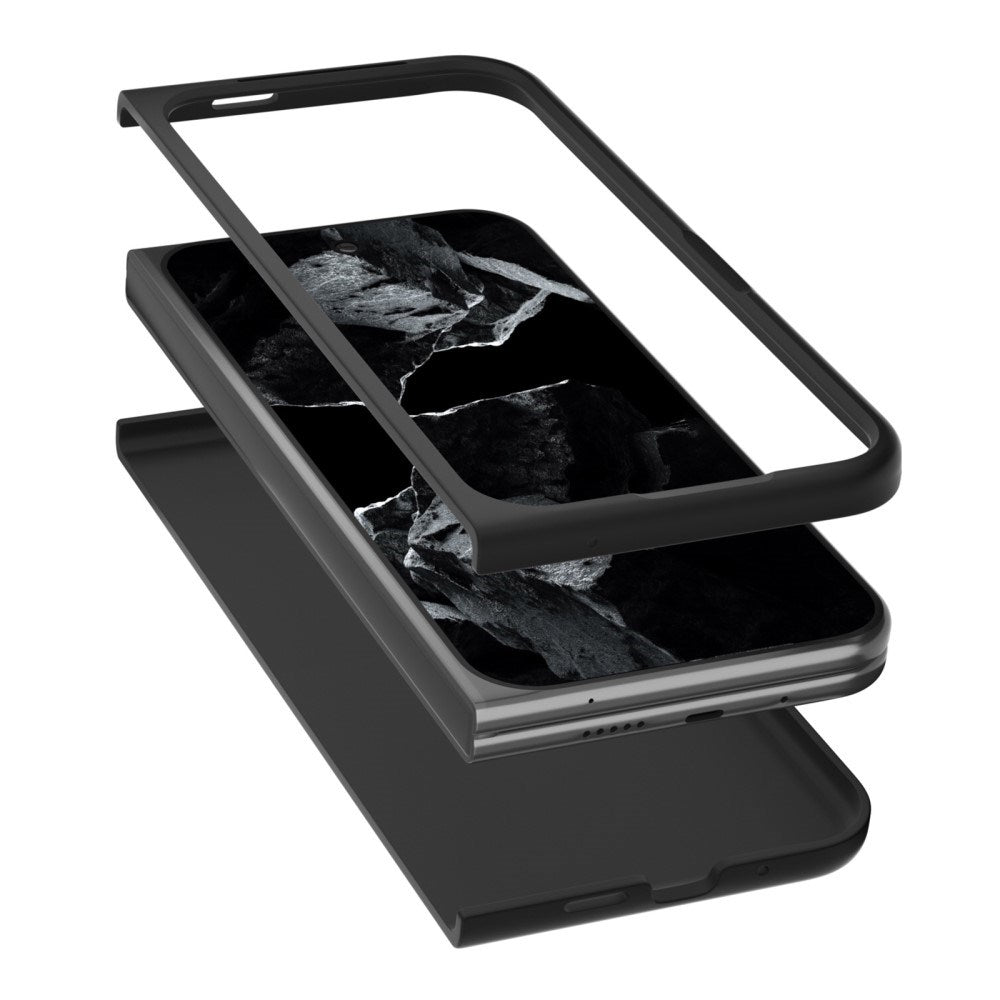 EIDERWOOD Google Pixel 9 Pro Fold (5G) bakdeksel i vegansk skinn - svart