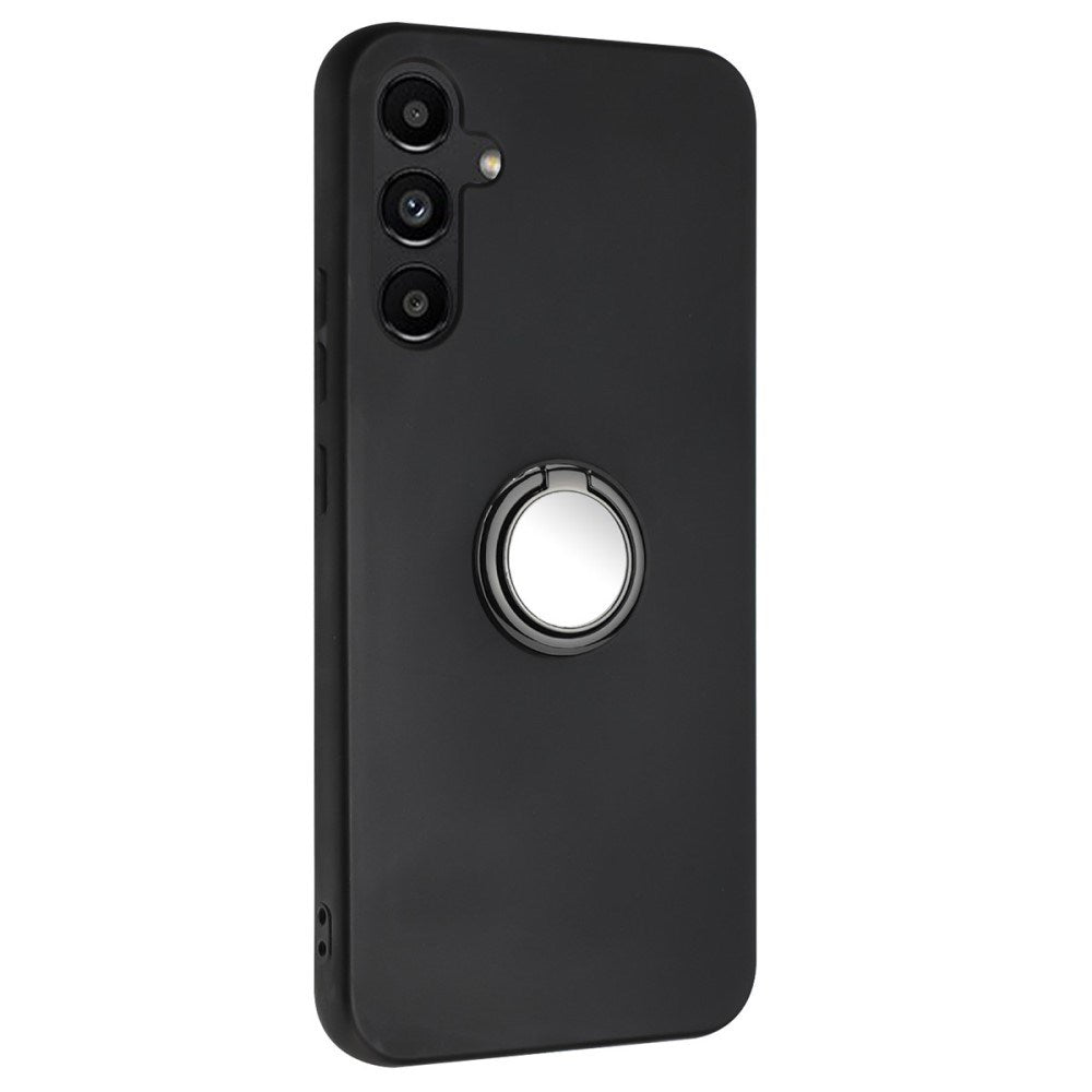 EIDERWOOD Samsung Galaxy A16 fleksibelt plastdeksel m. Magnetisk Ring Stativ - Svart m. Svart ring