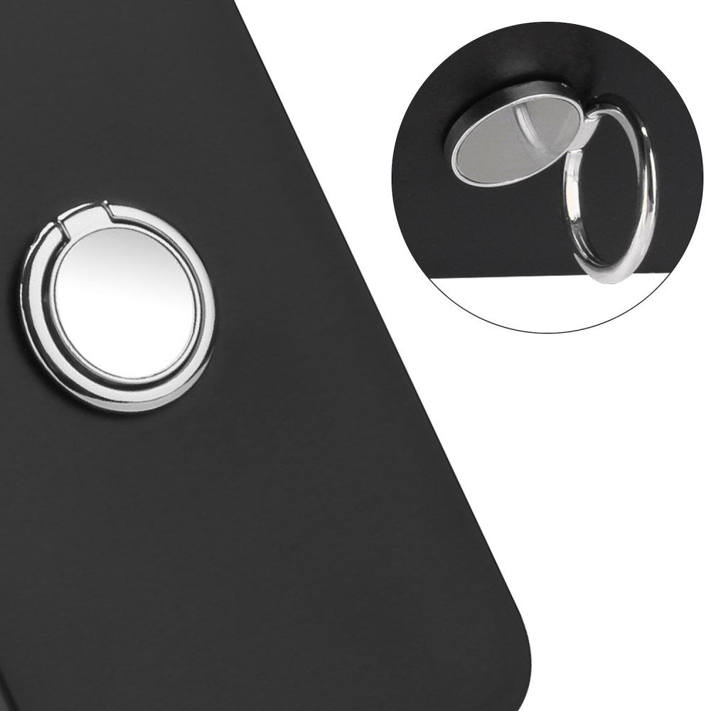EIDERWOOD Samsung Galaxy A16 fleksibelt plastdeksel m. Magnetisk Ring Stativ - Svart m. Sølv ring