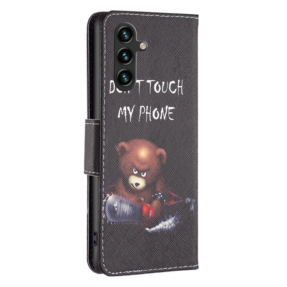 EIDERWOOD Samsung Galaxy A16 Leather Flip Cover m. Lommebok og trykk - Bjørn