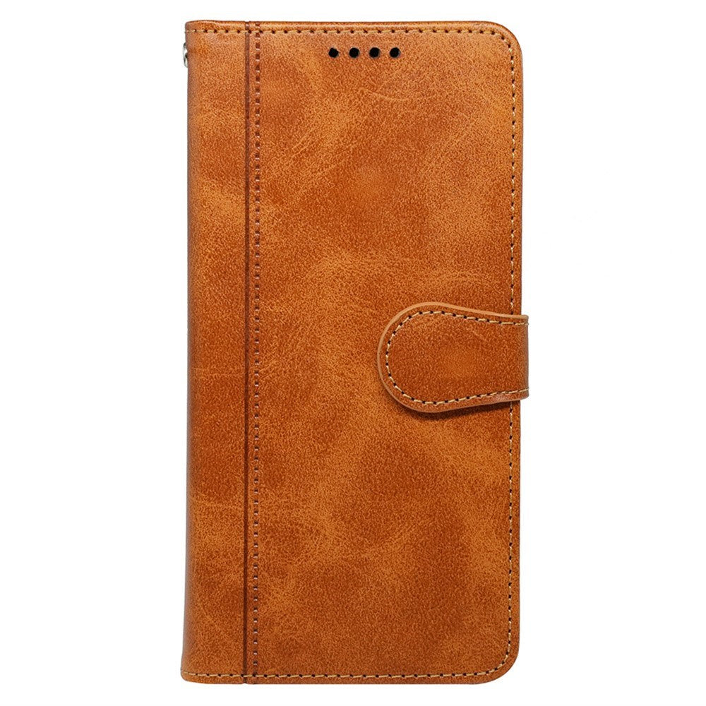 EIDERWOOD iPhone 16 Pro Leather Flip Cover m. Stativ og lommebok - Lysebrun