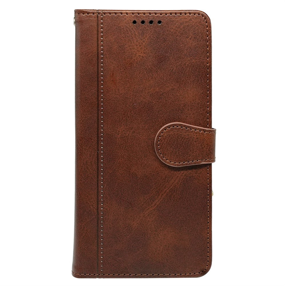 EIDERWOOD iPhone 16 Pro Leather Flip Cover m. Stativ og lommebok - Brun