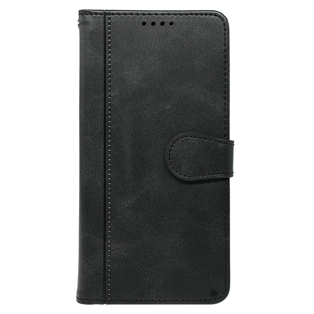 EIDERWOOD iPhone 16 Leather Flip Cover m. Stativ og lommebok - Svart