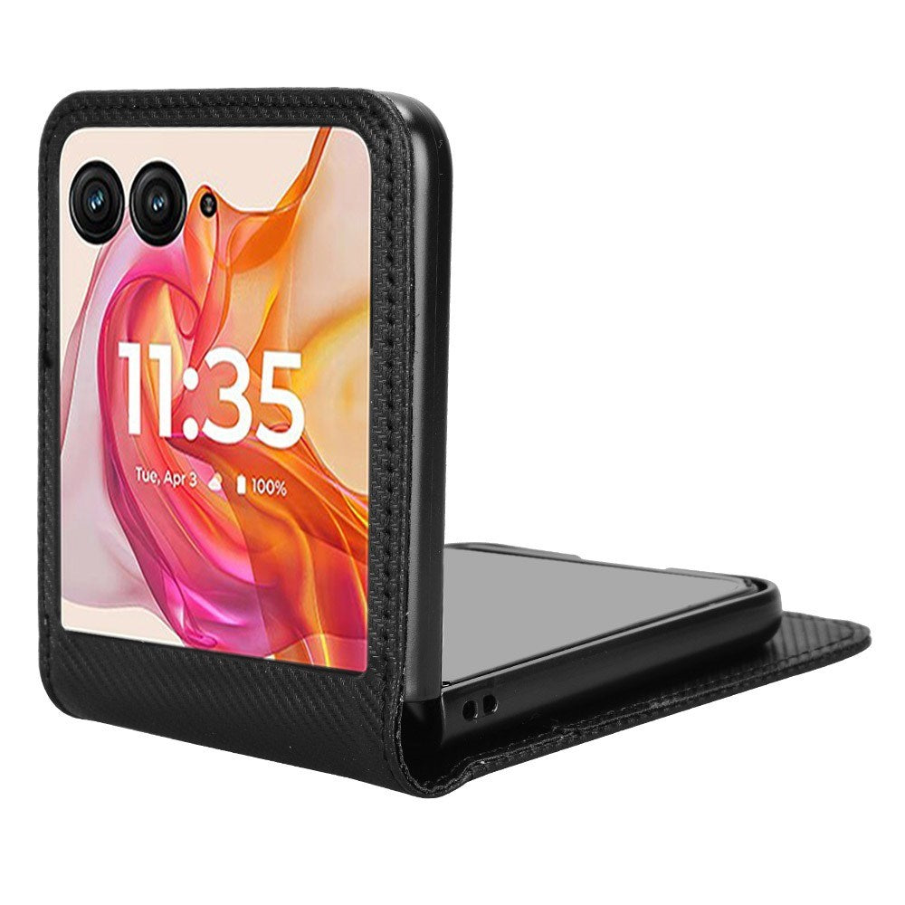 EIDERWOOD Motorola Razr 50 Ultra 5G deksel i kunstskinn m. Kortholder - Sort