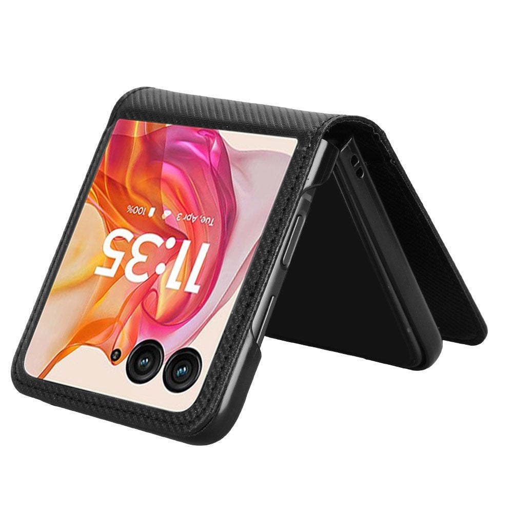 EIDERWOOD Motorola Razr 50 Ultra 5G deksel i kunstskinn m. Kortholder - Sort