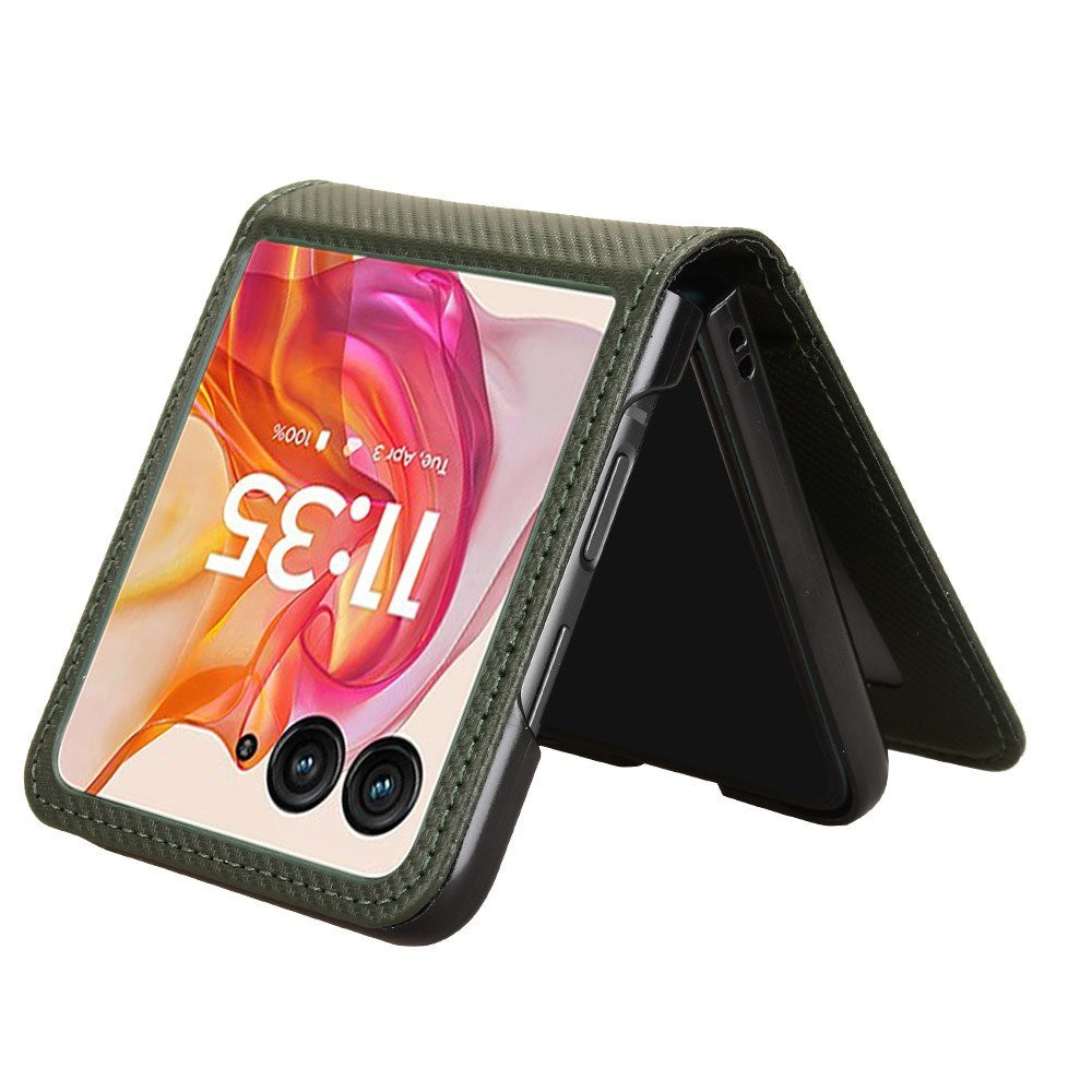 EIDERWOOD Motorola Razr 50 Ultra 5G deksel i kunstskinn m. Kortholder - Grønn