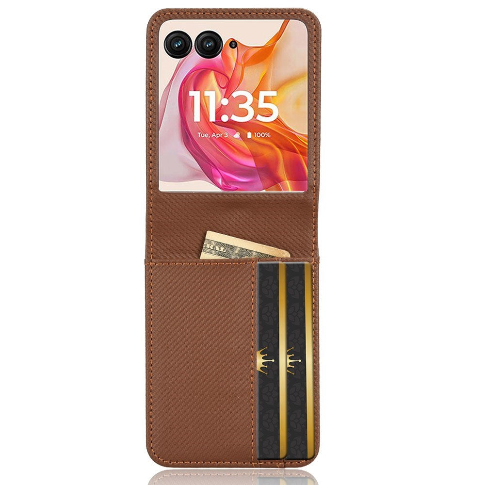 EIDERWOOD Motorola Razr 50 Ultra 5G deksel i kunstskinn m. Kortholder - Brun