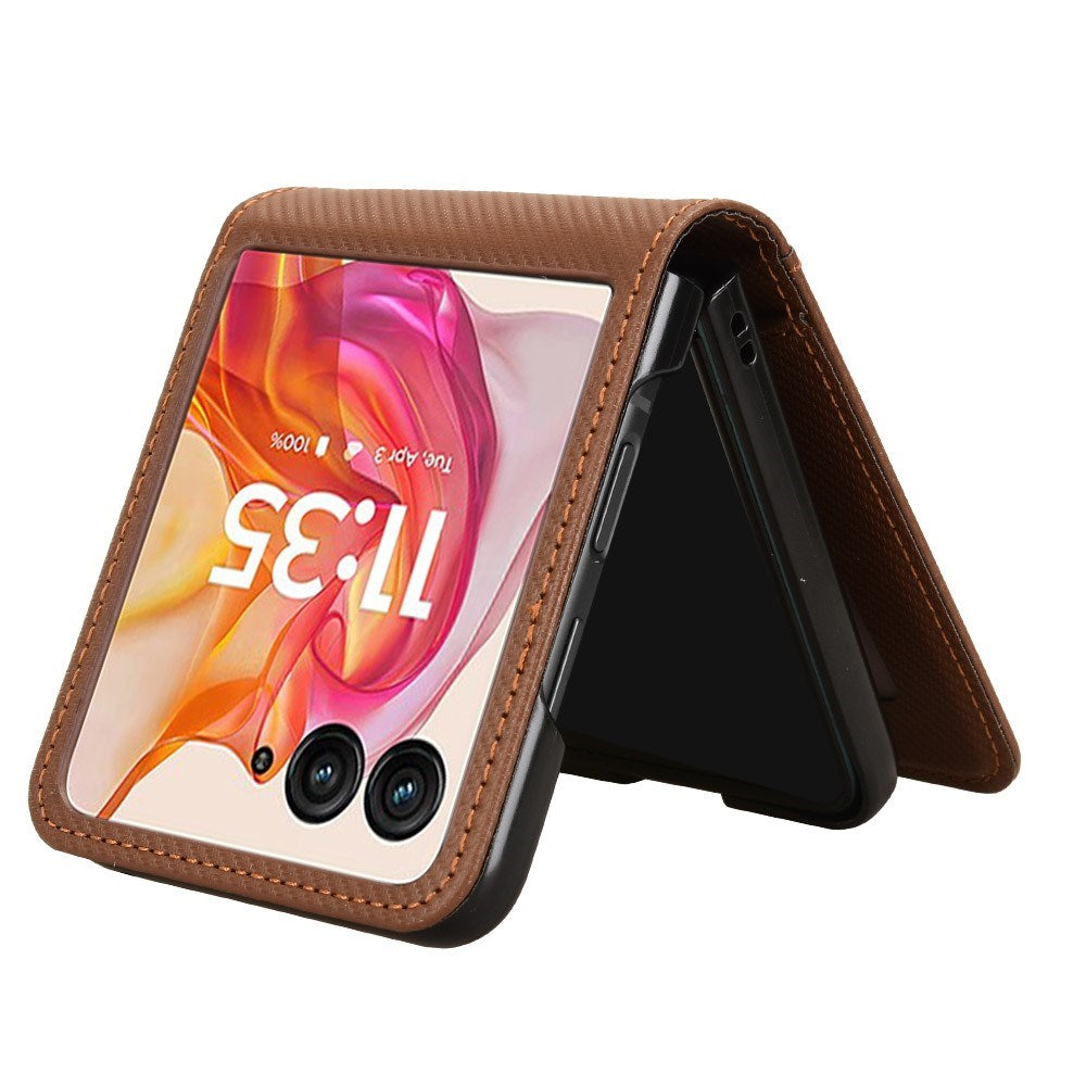 EIDERWOOD Motorola Razr 50 Ultra 5G deksel i kunstskinn m. Kortholder - Brun
