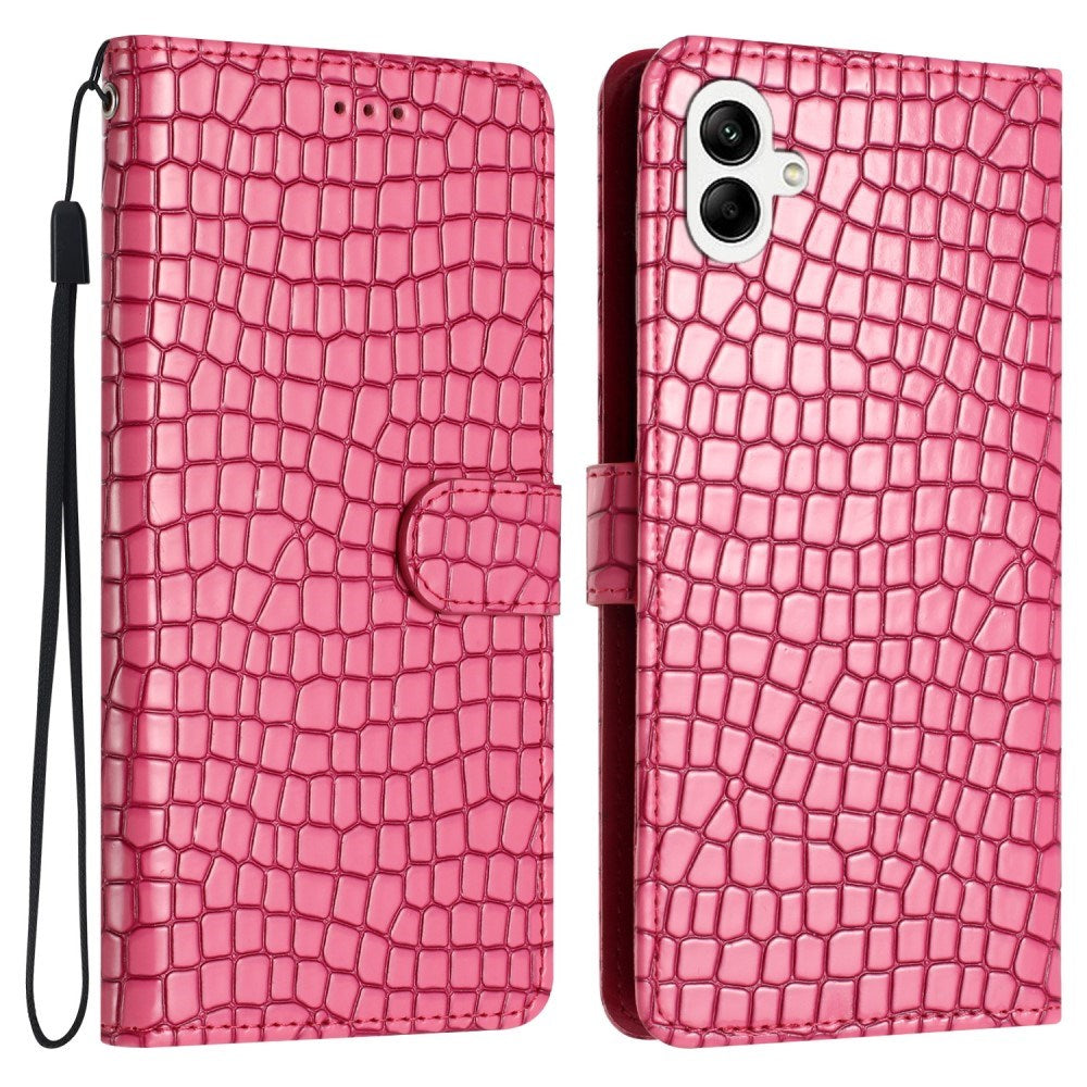 EIDERWOOD Samsung Galaxy A06 Mobil Flip Cover m. Krokodille Tekstur - Vegansk Læder - Pink
