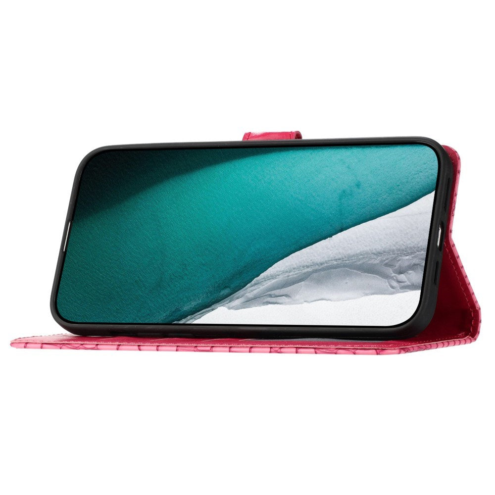 EIDERWOOD Samsung Galaxy A06 Mobil Flip Cover m. Krokodille Tekstur - Vegansk Læder - Pink