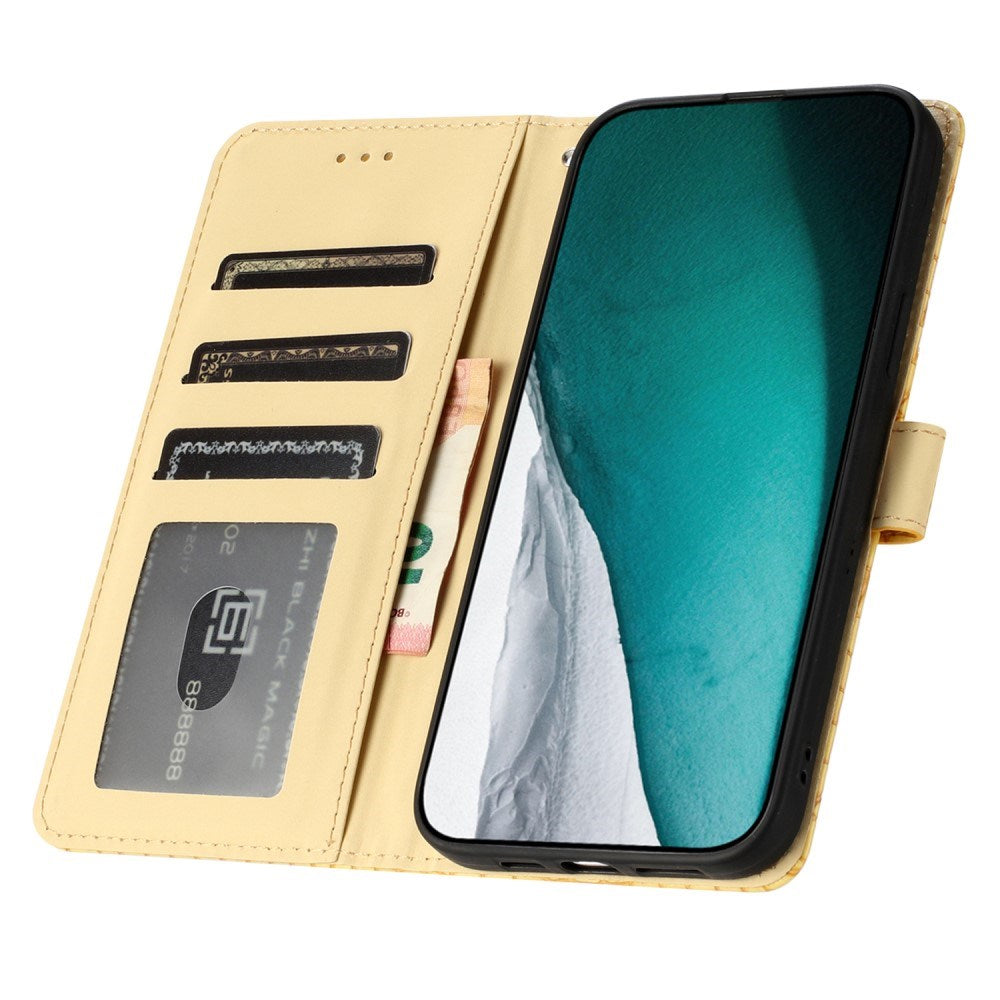 EIDERWOOD Samsung Galaxy A06 Mobil Flip Cover m. Krokodille Tekstur - Vegansk Læder - Gul