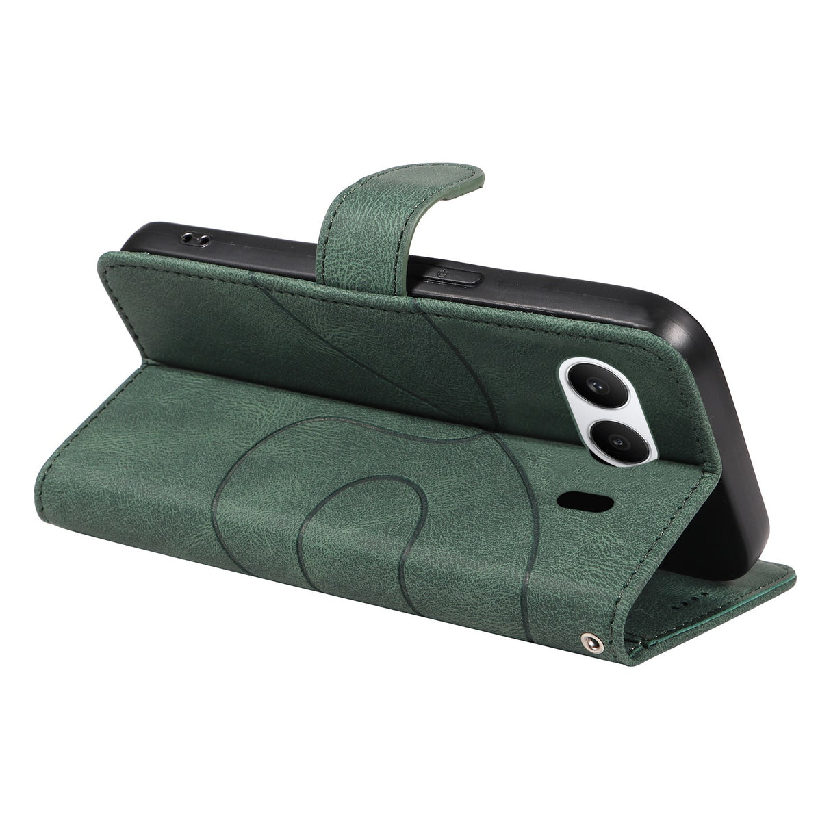 OnePlus Nord 4 - EIDERWOOD mønstret skinndeksel m. Lommebok og stropp - Grønn