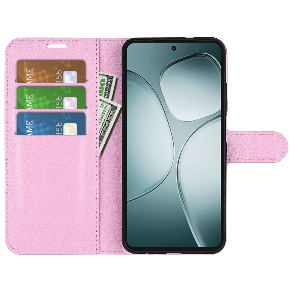EIDERWOOD Xiaomi 14T Litchi Leather Flip Cover m. Lommebok - Rosa