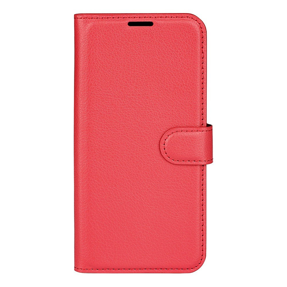 EIDERWOOD Xiaomi 14T Litchi Leather Flip Cover m. Lommebok - Rød