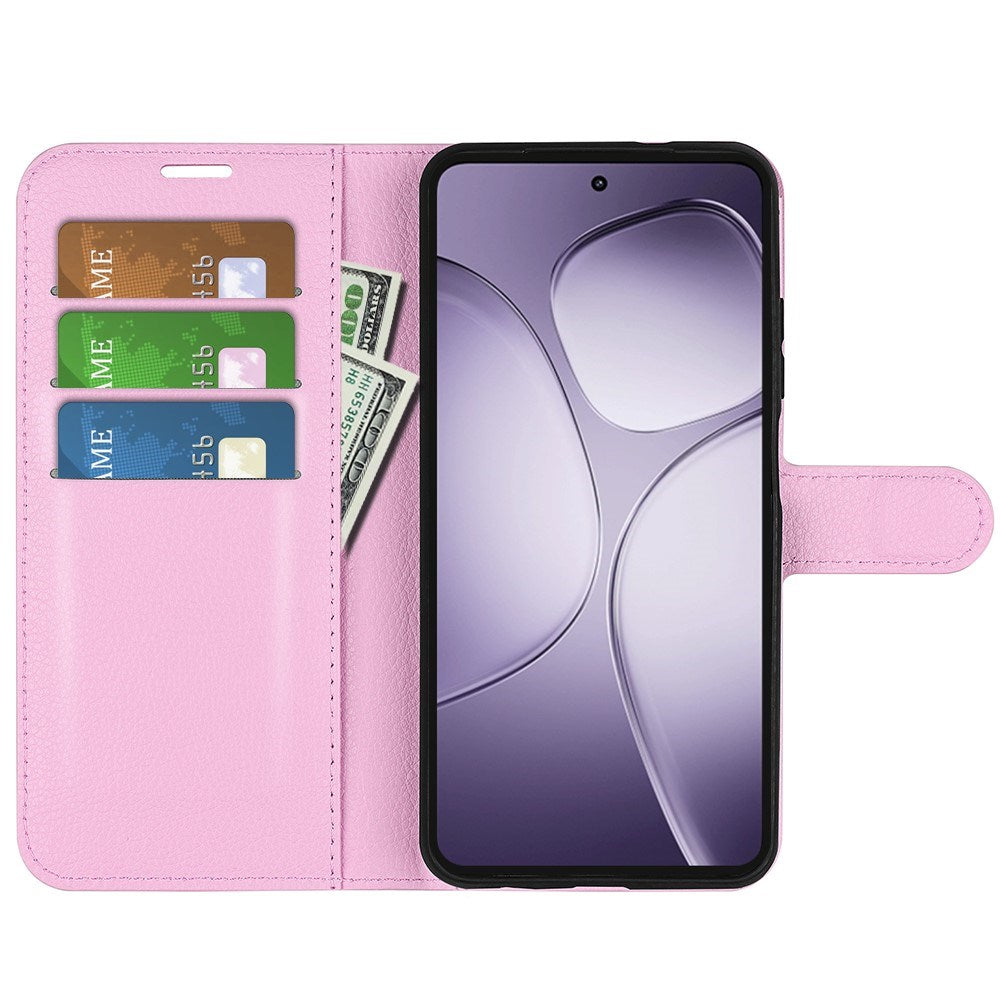 EIDERWOOD Xiaomi 14T Pro Litchi Leather Flip Cover m. Lommebok - Rosa
