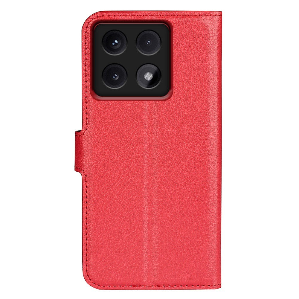 EIDERWOOD Xiaomi 14T Pro Litchi Leather Flip Cover m. Lommebok - Rød