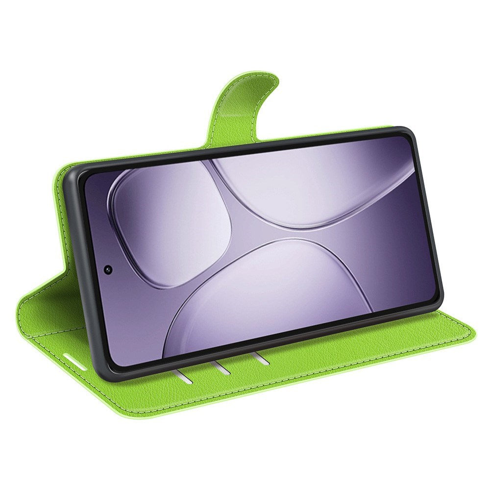 EIDERWOOD Xiaomi 14T Pro Litchi Leather Flip Cover m. Lommebok - Grønn