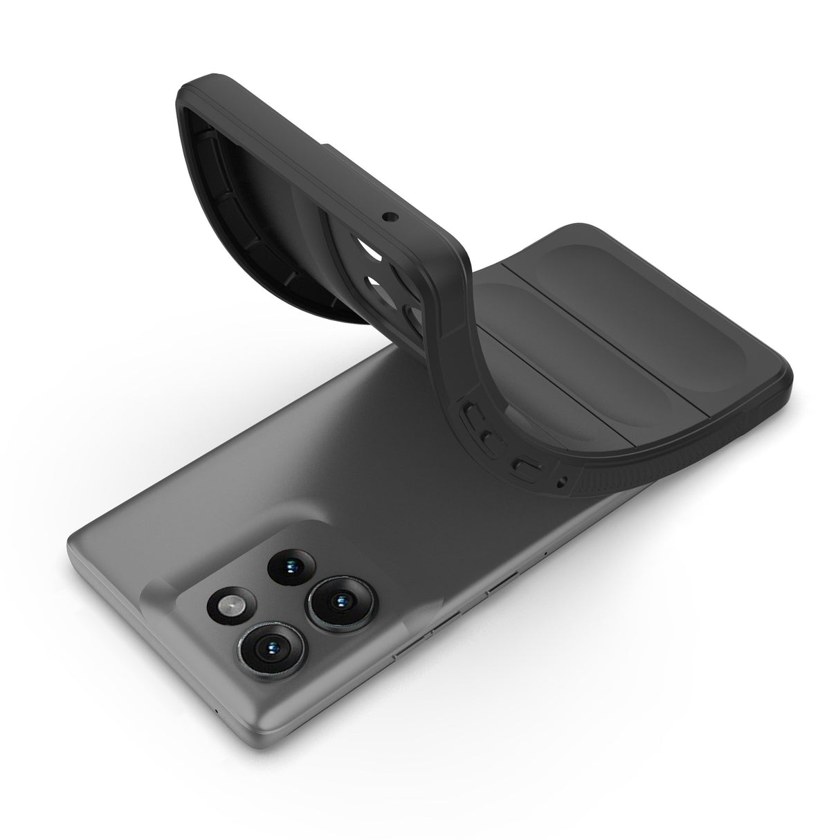 Robust Cover til Motorola Edge 50 5G - Skridsikkert Anti-Stød Beskyttelsescover - Sort