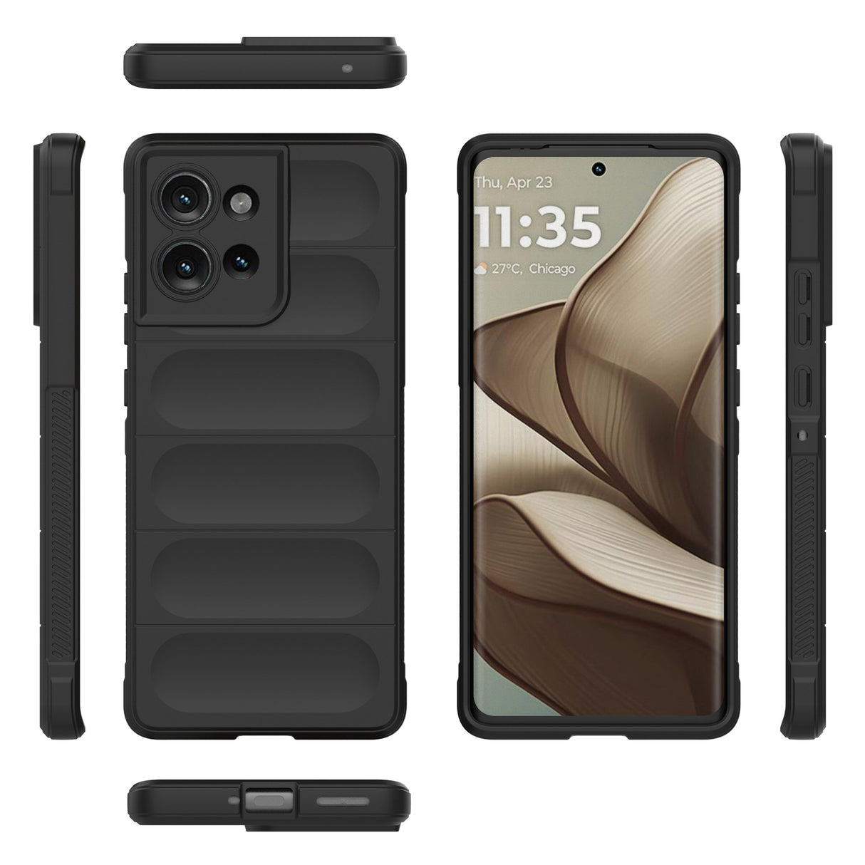 Robust Cover til Motorola Edge 50 5G - Skridsikkert Anti-Stød Beskyttelsescover - Sort