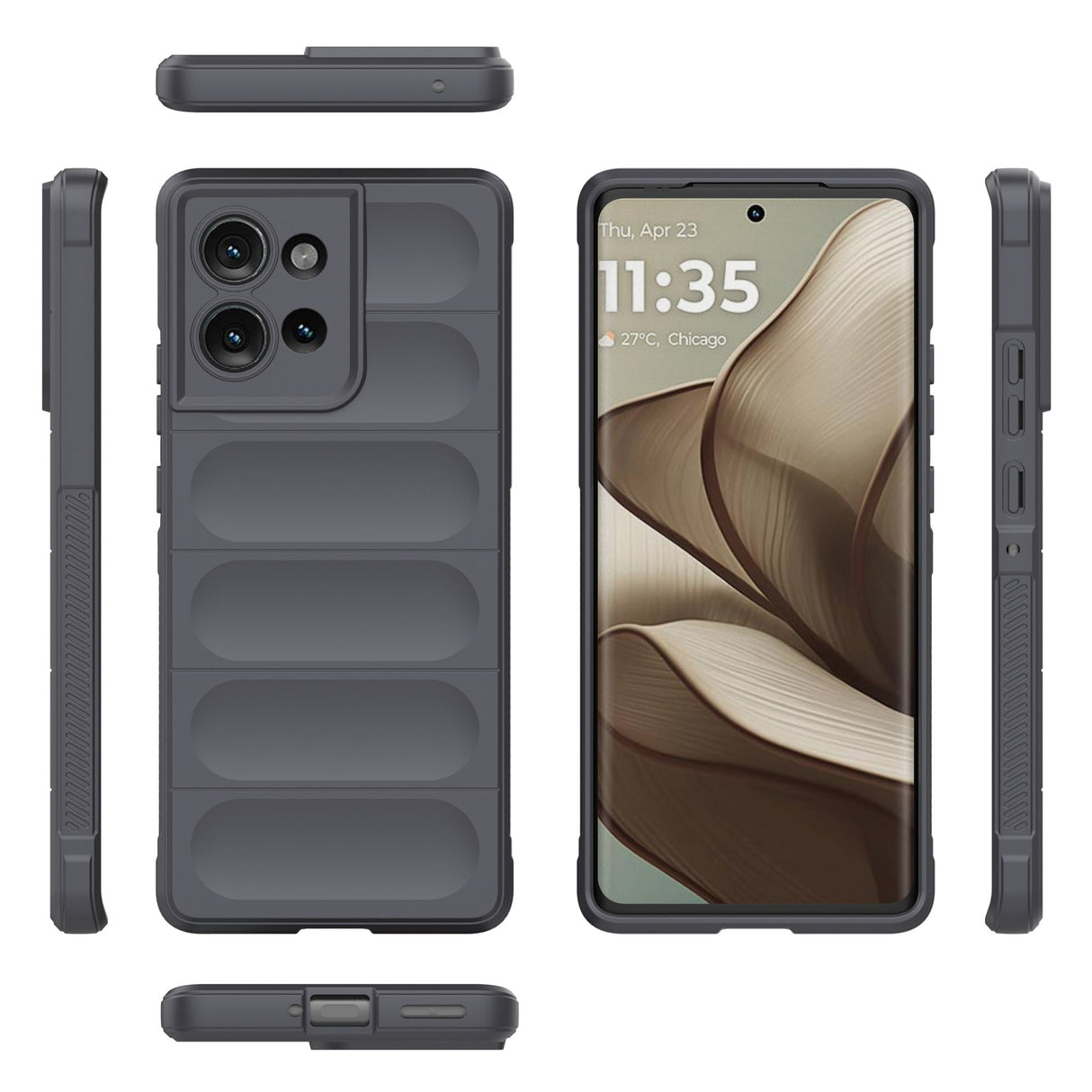 Robust Cover til Motorola Edge 50 5G - Skridsikkert Anti-Stød Beskyttelsescover - Grå