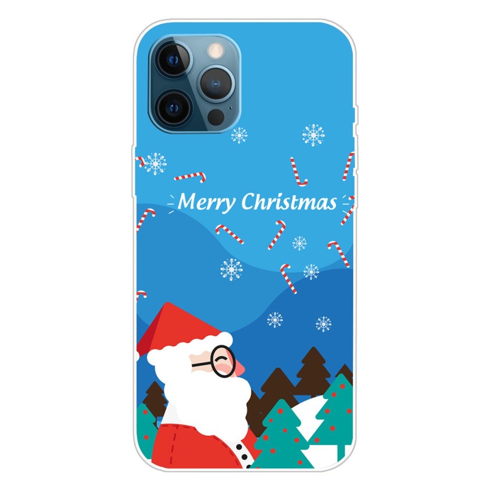 EIDERWOOD iPhone 16 Pro fleksibel plastbakside juledeksel - god jul - snømann og juletre