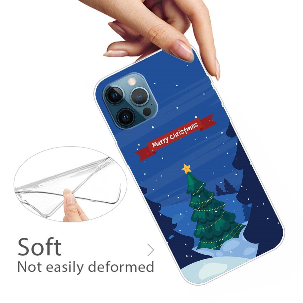 EIDERWOOD iPhone 16 Pro Fleksibel plastbakside Juledeksel - God Jul - Juletre