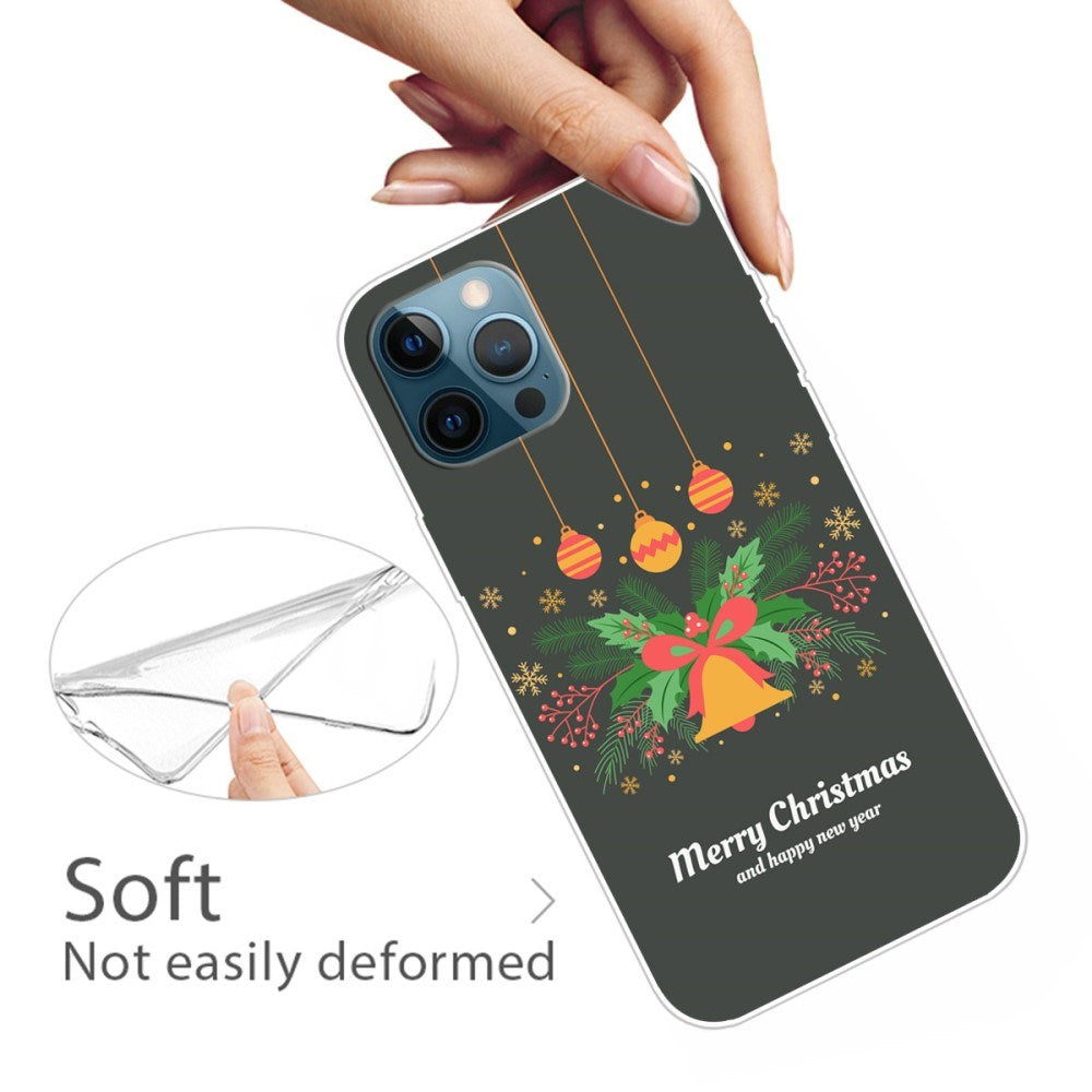 EIDERWOOD iPhone 16 Pro fleksibel plastbakside juledeksel - god jul - julekrans og juleklokke