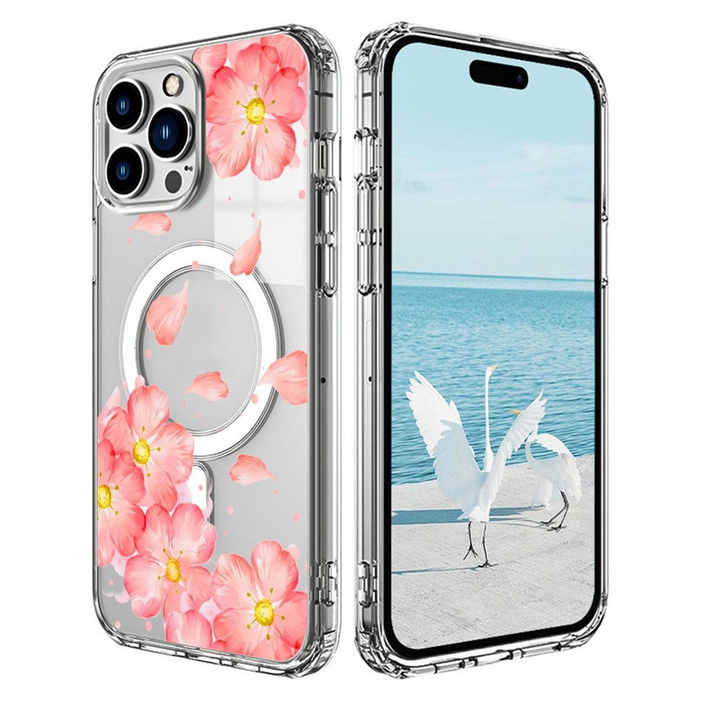 iPhone 16 Pro - EIDERWOOD Hybrid Plastik Cover - MagSafe Kompatibel - Lyserøde Blomster
