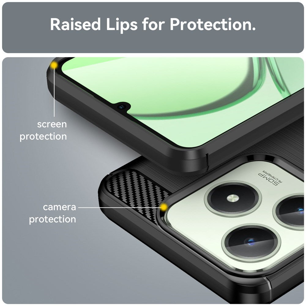 EIDERWOOD Realme Note 60x (4G) / C63 (4G) / C61 (4G) Carbon Fiber Mobil Cover - Sort