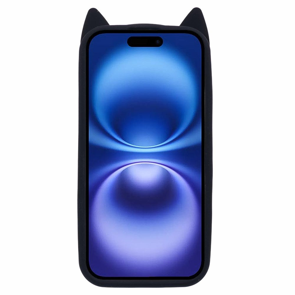 EIDERWOOD iPhone 16 Plus Silikone Bagside Cover m. Katteører - Sort