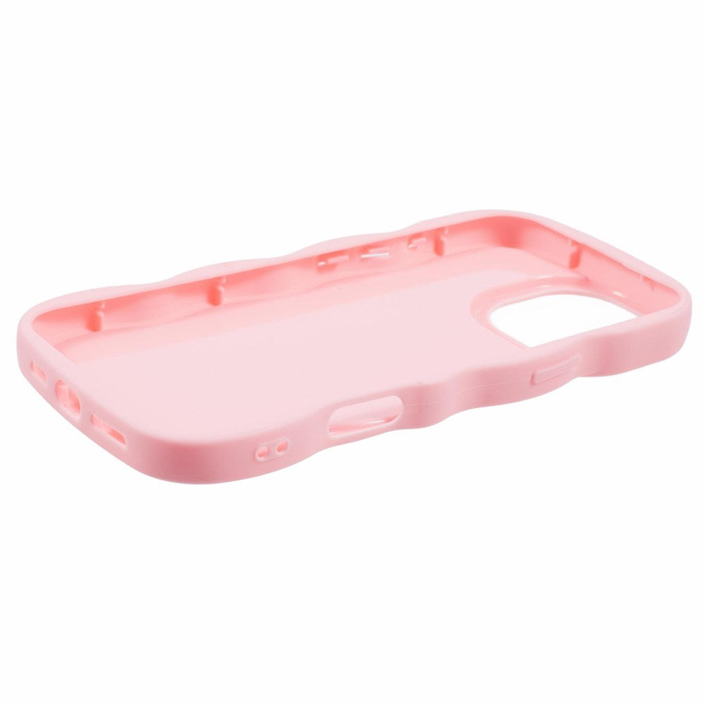 EIDERWOOD iPhone 16 Pro Fleksibelt Plastik Wavy Mobil Cover - Lyserød
