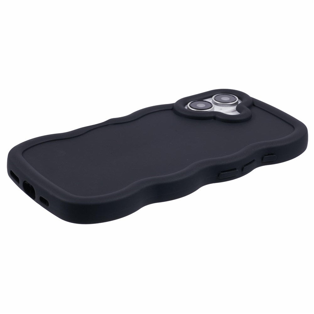 EIDERWOOD iPhone 16 Fleksibelt Plastik Wavy Mobil Cover - Sort