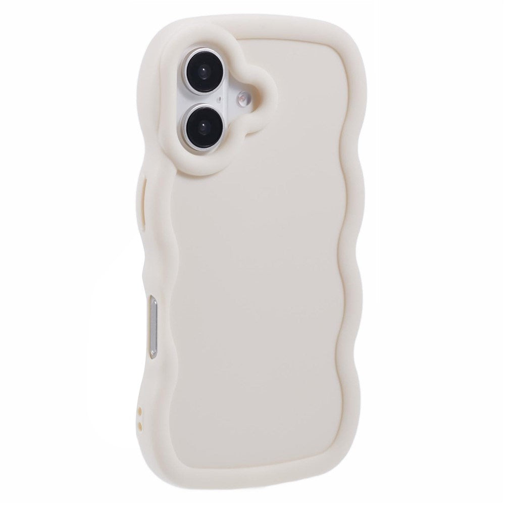 EIDERWOOD iPhone 16 Fleksibelt Plastik Wavy Mobil Cover - Hvid