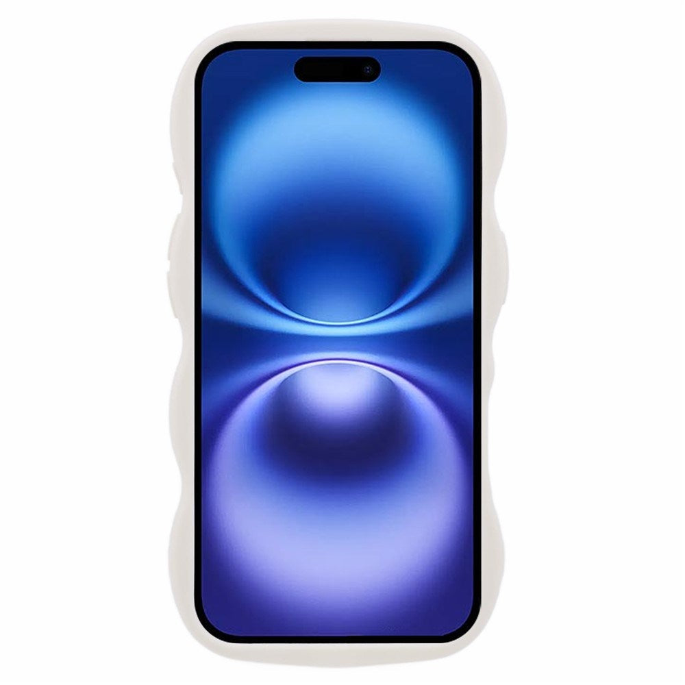 EIDERWOOD iPhone 16 Fleksibelt Plastik Wavy Mobil Cover - Hvid