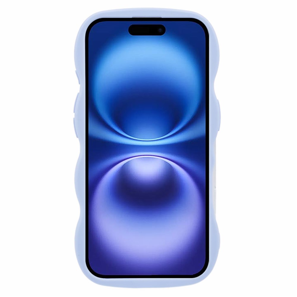 EIDERWOOD iPhone 16 Fleksibelt Plastik Wavy Mobil Cover - Lilla