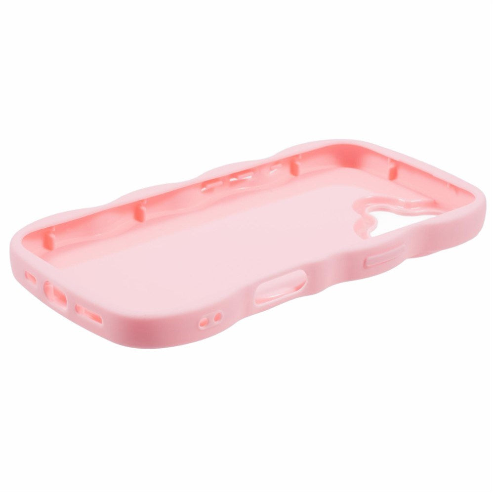 EIDERWOOD iPhone 16 Fleksibelt Plastik Wavy Mobil Cover - Lyserød
