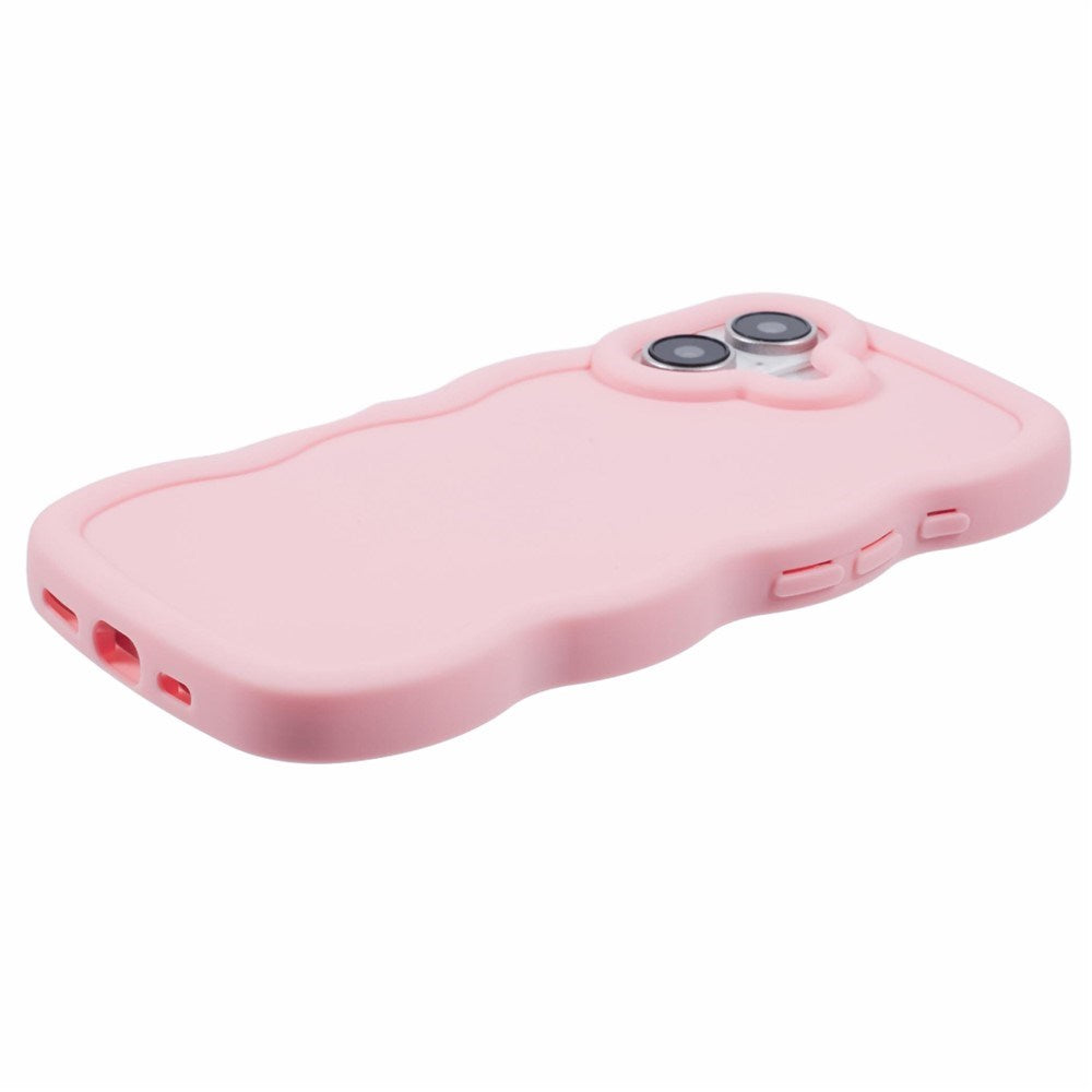 EIDERWOOD iPhone 16 Fleksibelt Plastik Wavy Mobil Cover - Lyserød