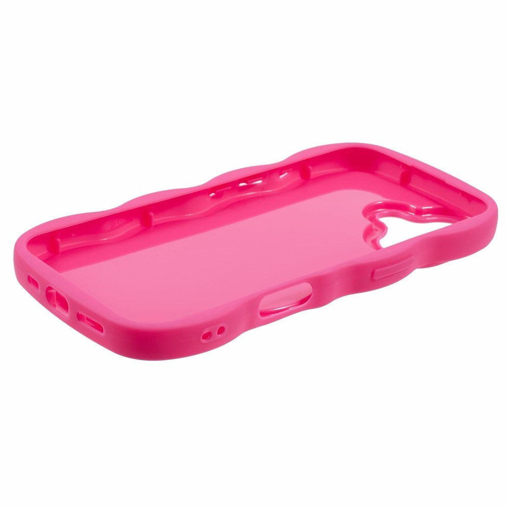 EIDERWOOD iPhone 16 Fleksibelt Plastik Wavy Mobil Cover - Pink