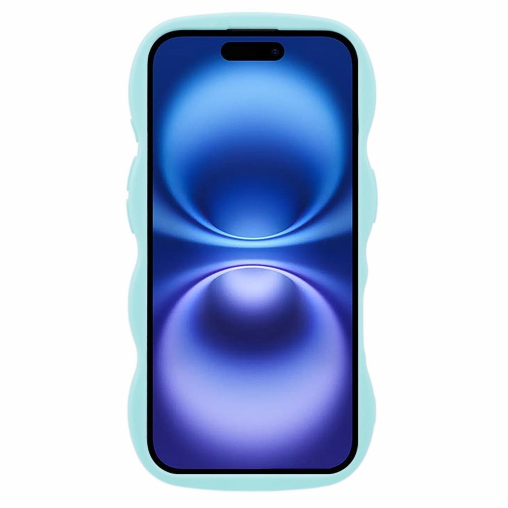 EIDERWOOD iPhone 16 Fleksibelt Plastik Wavy Mobil Cover - Blå