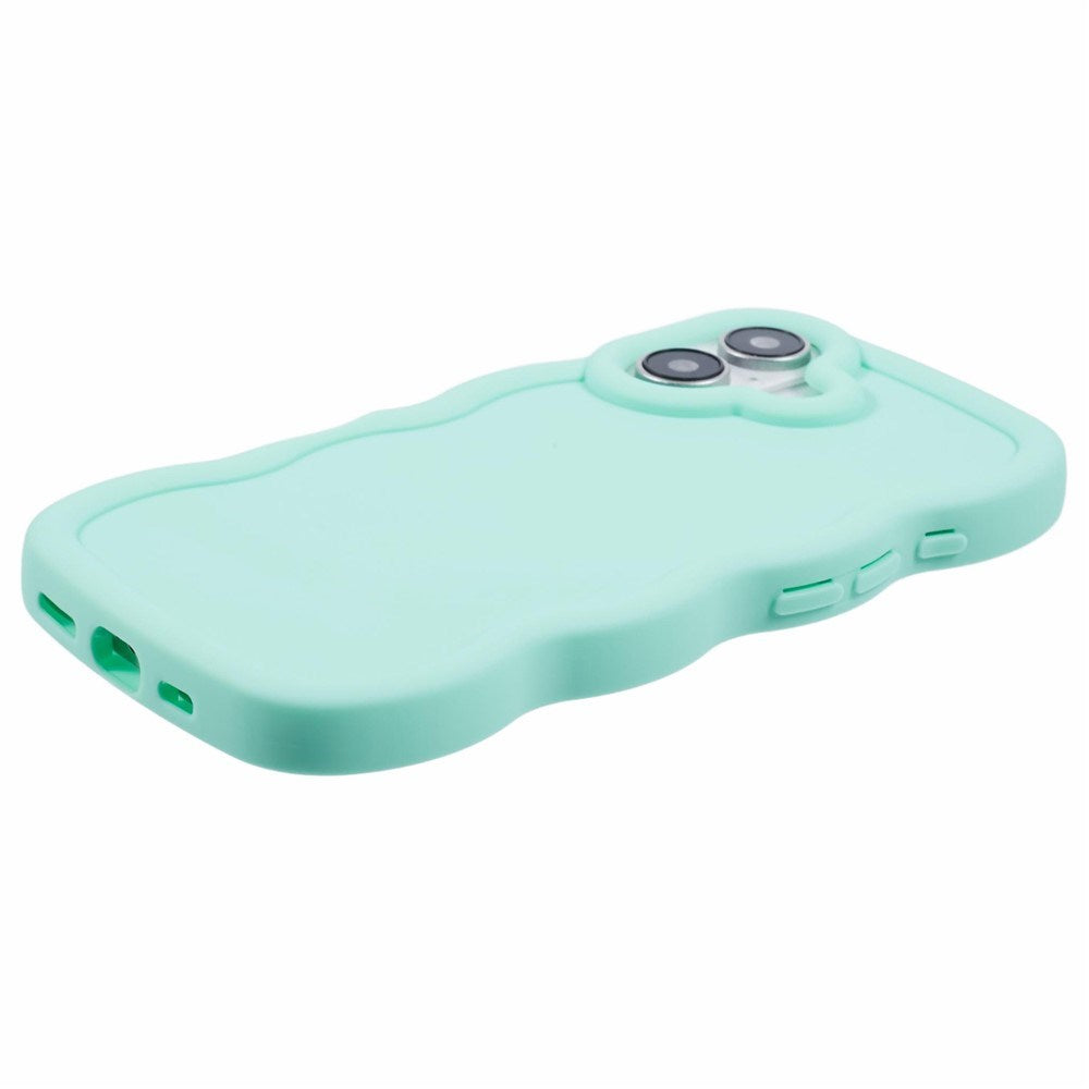 EIDERWOOD iPhone 16 Fleksibelt Plastik Wavy Mobil Cover - Blå