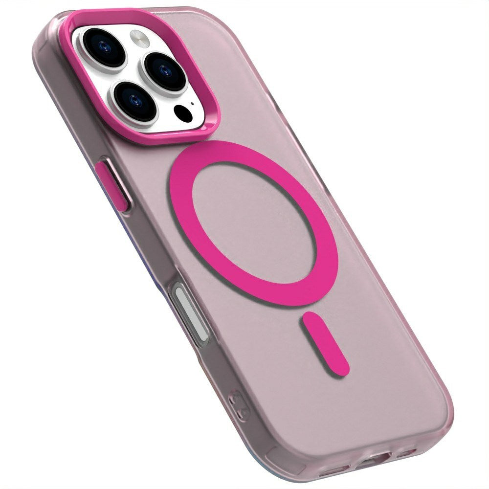 EIDERWOOD iPhone 16 Pro Hybrid Plast mobildeksel - MagSafe-kompatibel - Gjennomsiktig / Rosa
