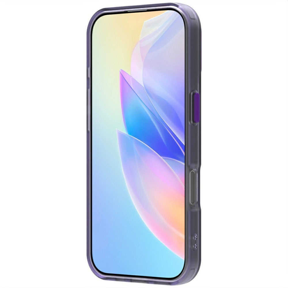 EIDERWOOD iPhone 16 Pro Hybrid plastmobildeksel - MagSafe-kompatibel - Gjennomsiktig / lilla