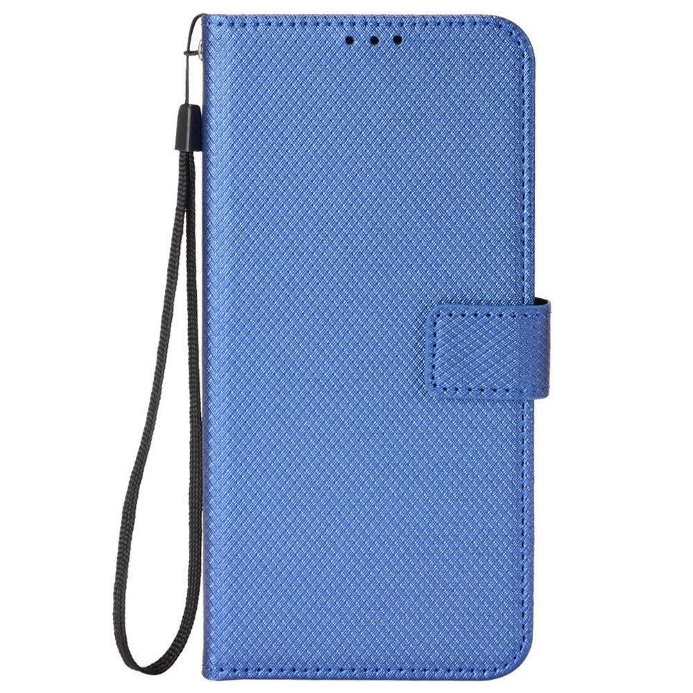 Motorola Edge 50 Neo (5G)/Moto S50 (5G)/ThinkPhone 25 (5G) - EIDERWOOD Vegan Leather Flip Cover m. Diamanttekstur - blå