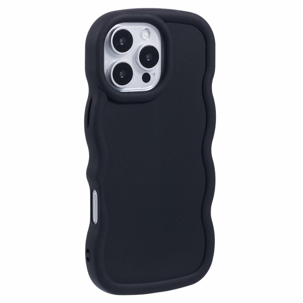 EIDERWOOD iPhone 16 Pro Max Fleksibelt Plastik Wavy Mobil Cover - Sort