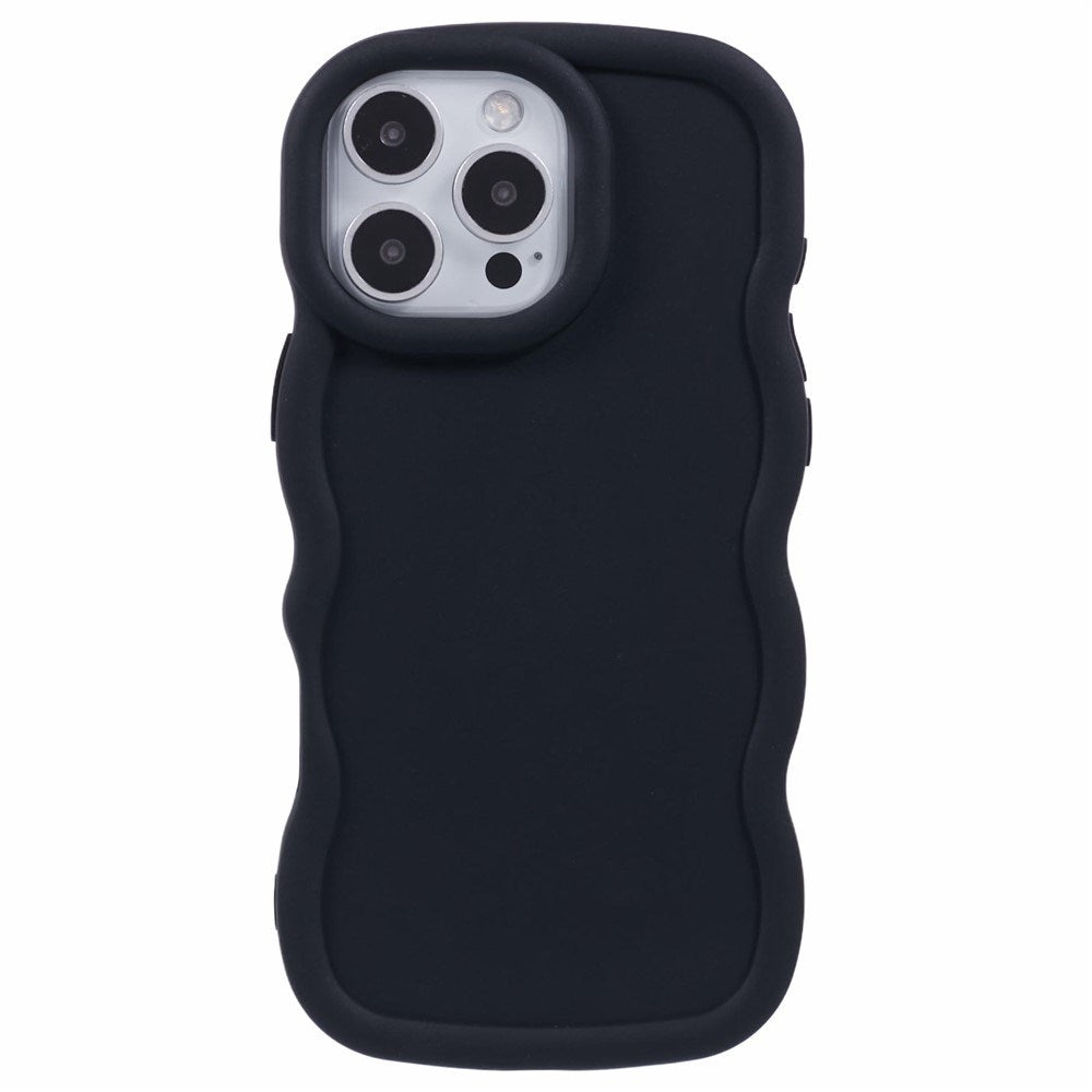 EIDERWOOD iPhone 16 Pro Max Fleksibelt Plastik Wavy Mobil Cover - Sort