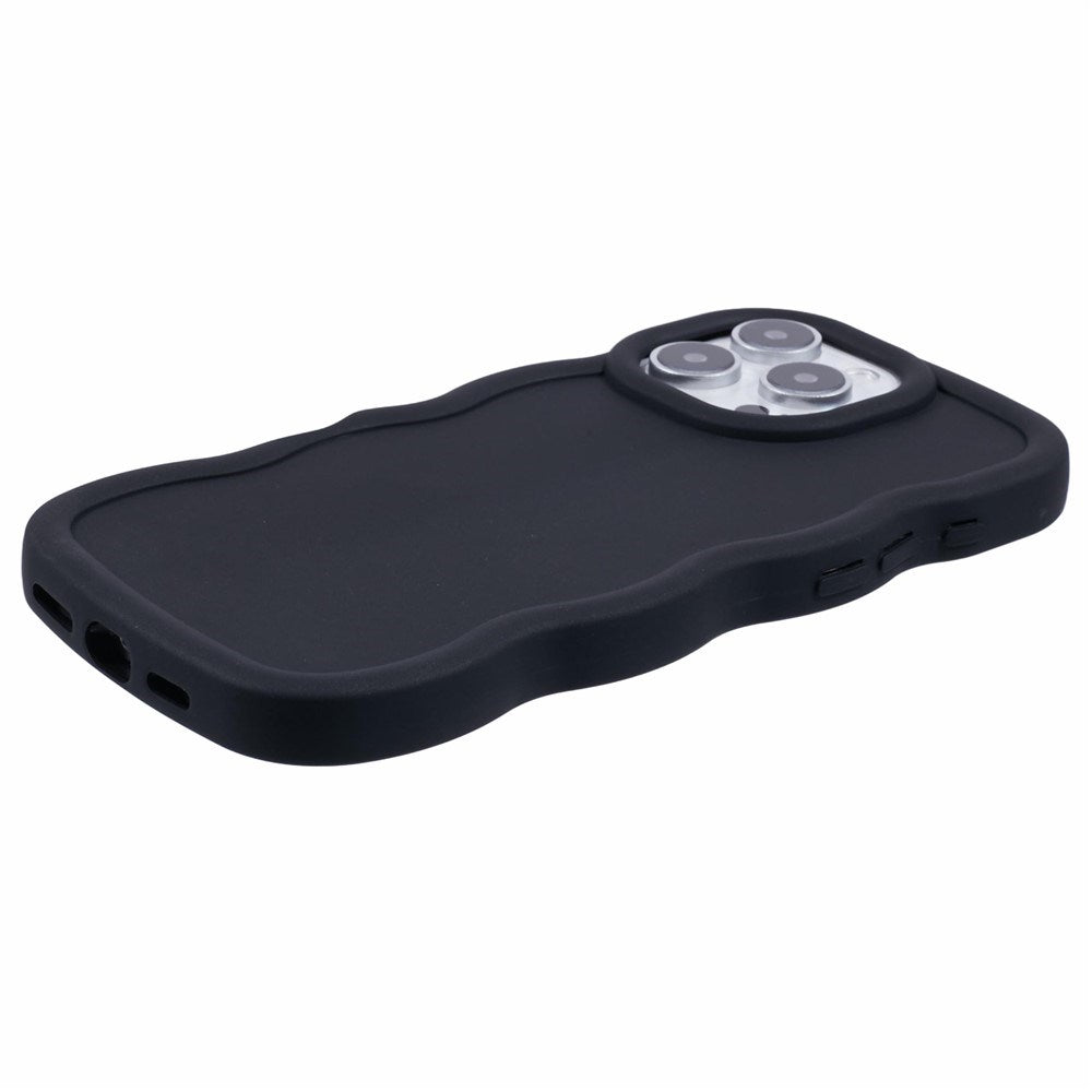 EIDERWOOD iPhone 16 Pro Max Fleksibelt Plastik Wavy Mobil Cover - Sort